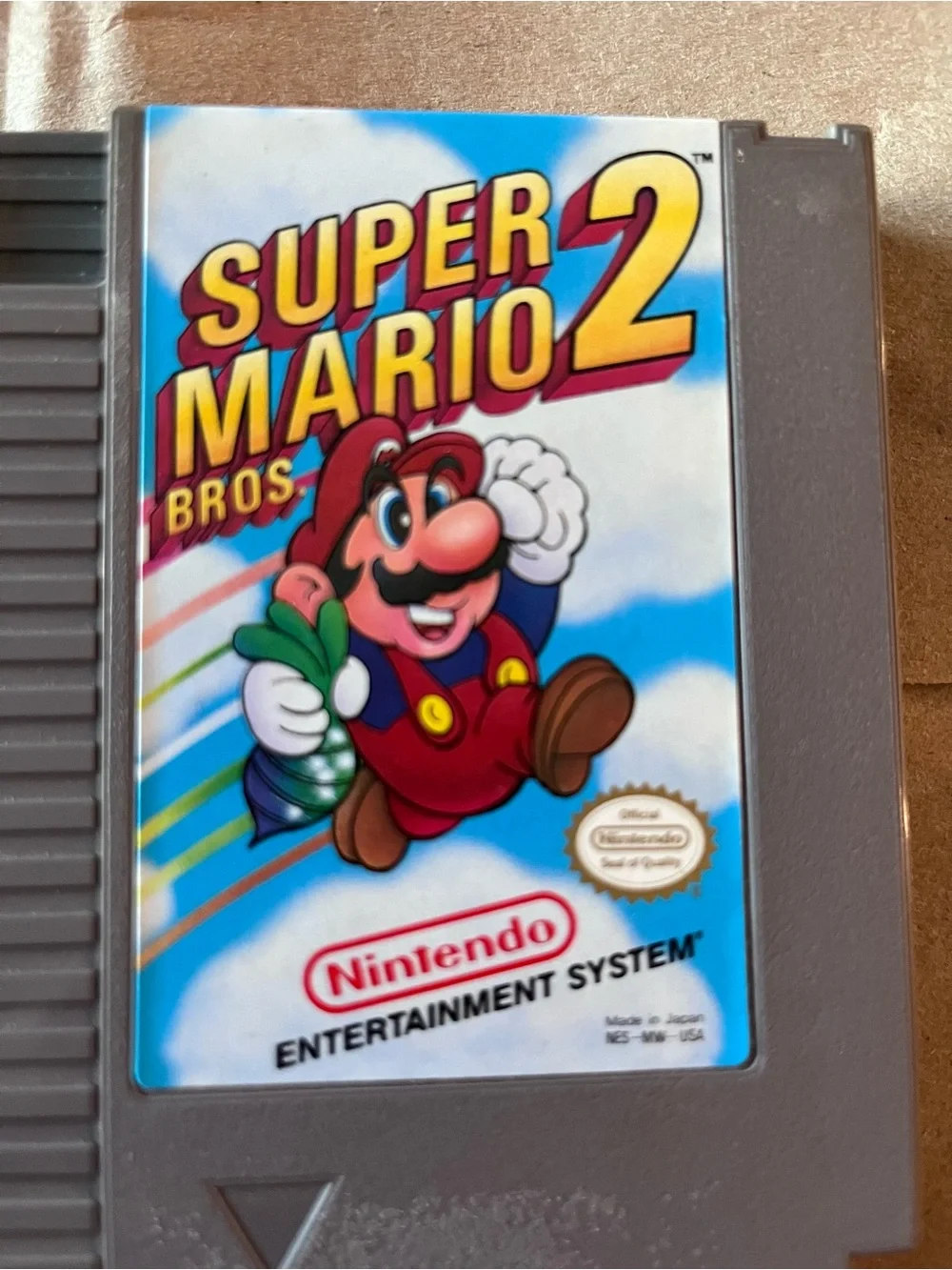 Nintendo Super Mario Bros. 2 NES Cartridge - Gray with Colorful Label